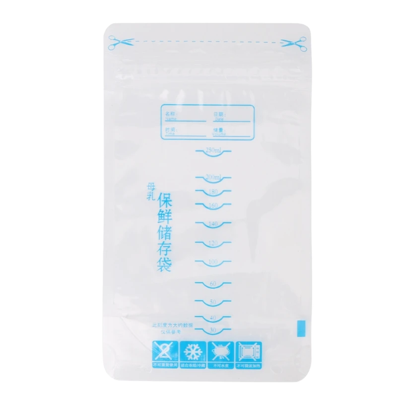 

250ML Baby Breast Milk Storage Bags Food Storage Pouch Pre-sterilised BPA Free