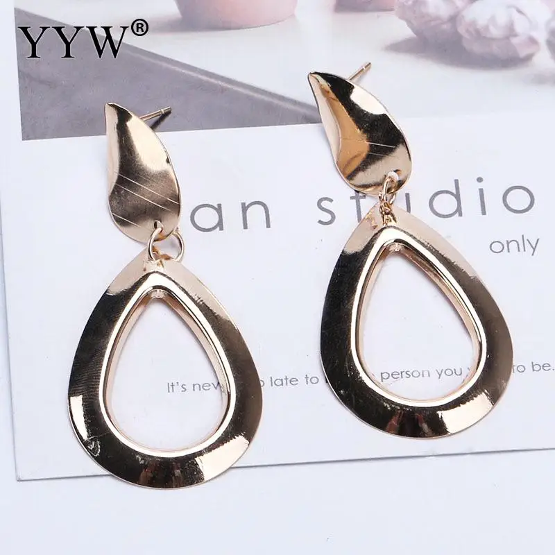 

Zinc Alloy Drop Earrings Designer Fashion Jewelry Gift For Woman Golden Dangle Earring wedding party 2019 62x28mm Sold By Pair