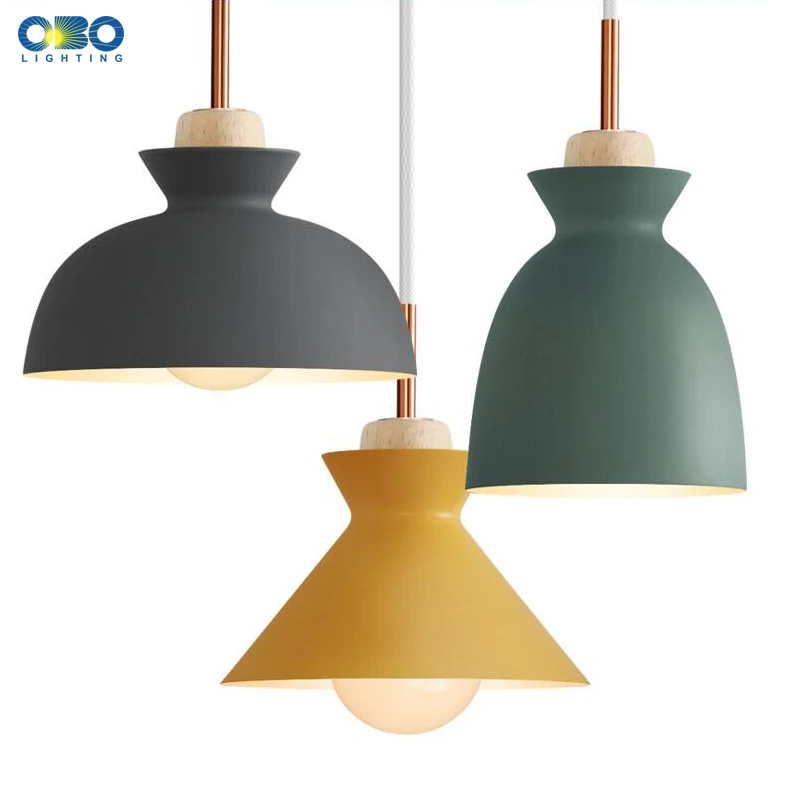 Скандинавский Макарон подвесные светильники деревянный модный минималистичный дизайн светодиодный светильник для столовой