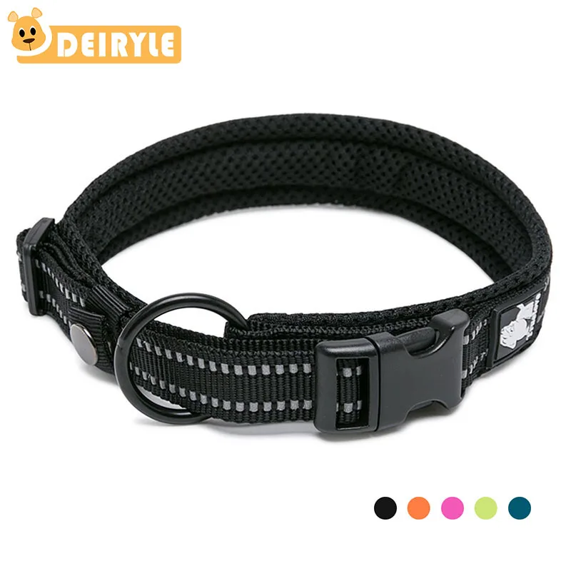Dog Collar Pet Soft Padded Nylon Collar Strap Puppy Pet Collars