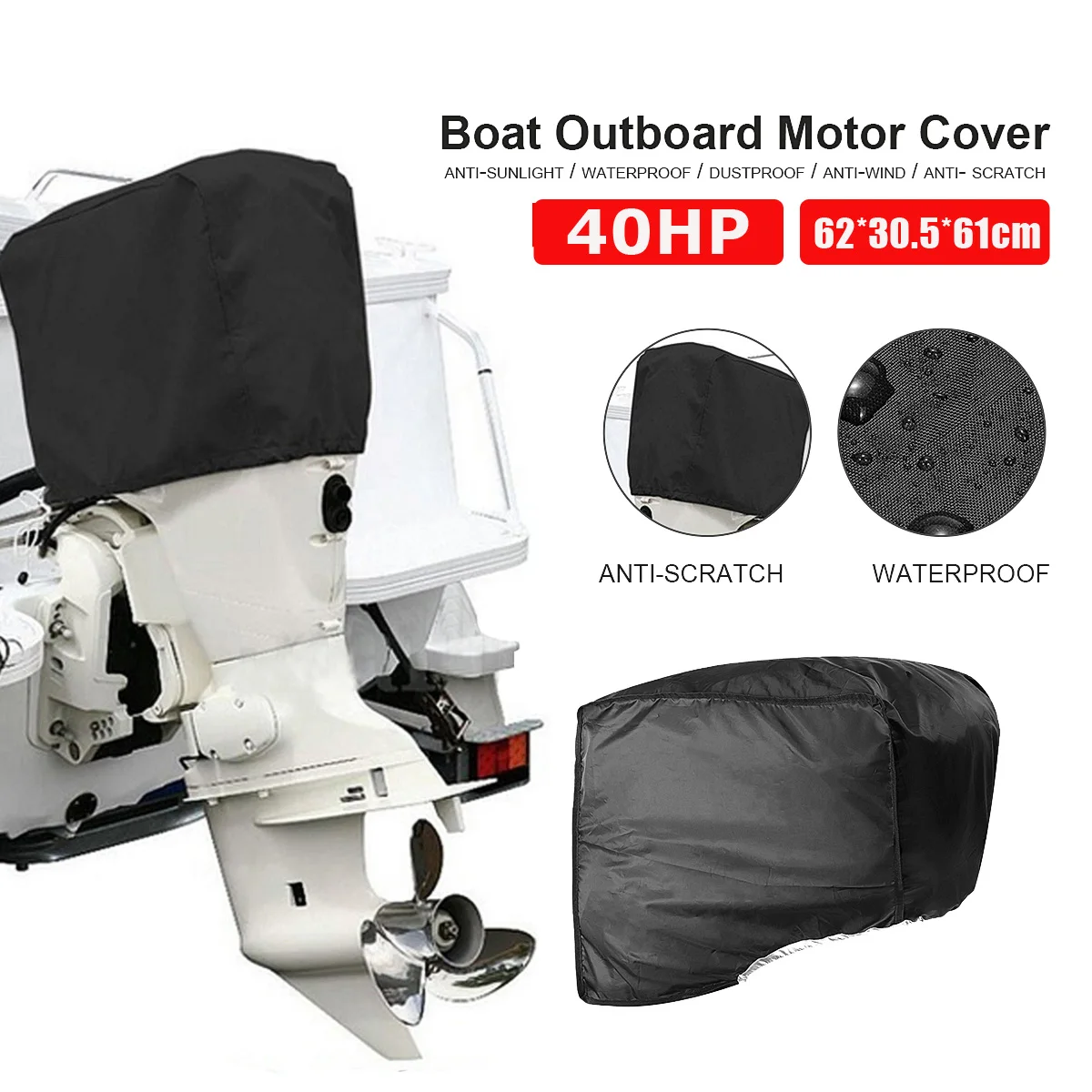 62*30.5*61cm Waterproof Boat Outboard Motor Hood Cover Engine Protector