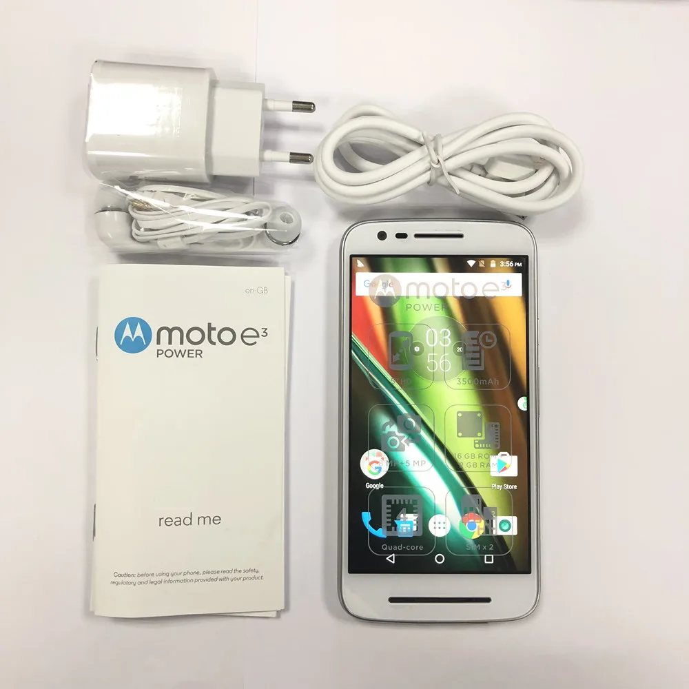 Смартфон Motorola Moto E3 power 5,0 дюймов 2 Гб 16 Гб MT6735 четырехъядерный аккумулятор 3500 мАч Android 6 4G LTE телефон 8.0MP+ 5.0MP 1280x720