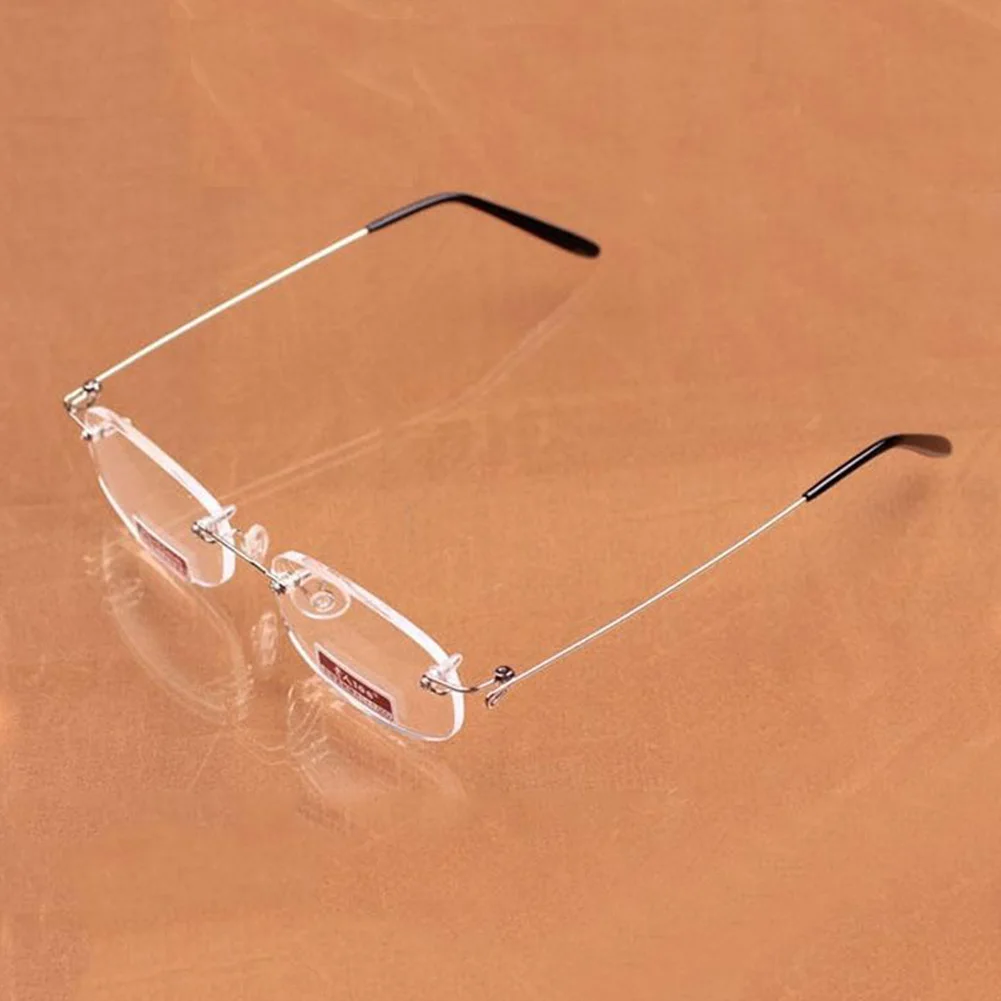 

Unisex Ultra Light Spring Leg Glasses Frameless Resin Aspheric Surface Reading Glasses Eyeglasses Readers