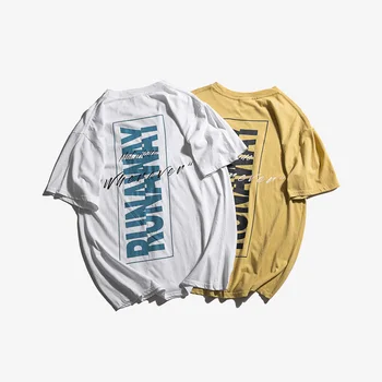 

2019 Spring And Summer New Chinese Style Men's Comfortable High Quality Sports Letters Solid Color Cotton Loose T-shirt