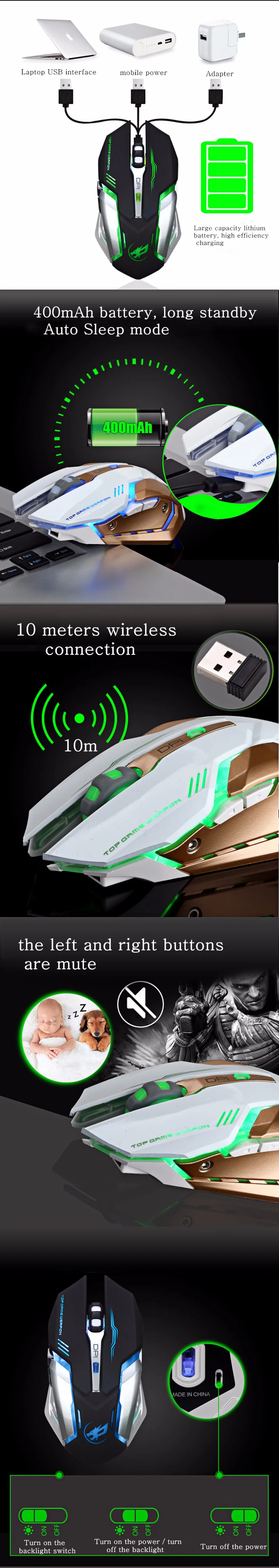 Бесшумная 3200 точек/дюйм с регулировкой USB 6D Проводная оптическая компьютерная игровая мышь светодиодная мышь для компьютера ПК ноутбука для Dota 2