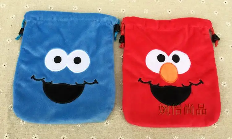 IVYYE 1PCS Stitch Anpanman Cartoon Drawstring Bags Cute Plush storage handbags makeup bag Coin Bundle Pocket Purses NEW