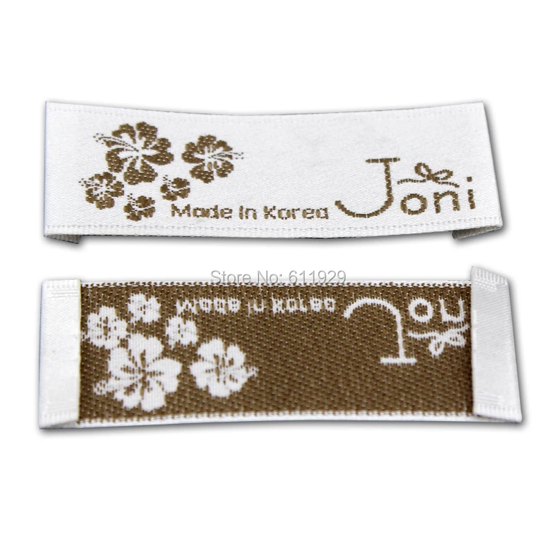 Free shipping clothing embroidered satin label/tag/garment collar