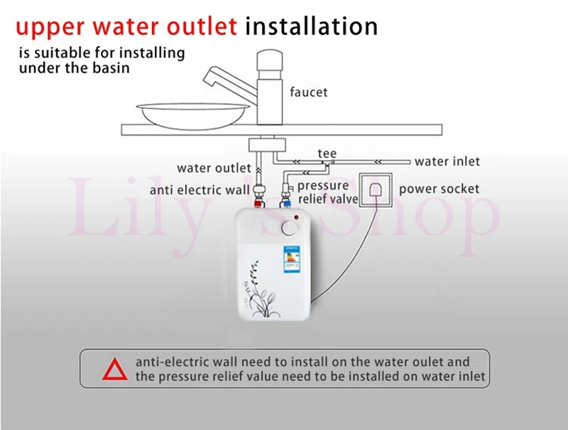 DMWD Tankless вода хранилище-обогреватель мгновенный Электрический горячей воды Кухонные обогреватели мгновенный Душ Отопление кран 8L 1500 Вт