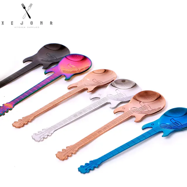 Cheap XEJONR Novel Coffee Scoops Guitar Shape 6 Colors 12CM Length Musical Element Long Handle Guitar Coffee Scoops For Restrurant Cheap XEJONR Novel Coffee Scoops Guitar Shape 6 Colors 12CM Length Musical Element Long Handle Guitar Coffee Scoops For Restrurant