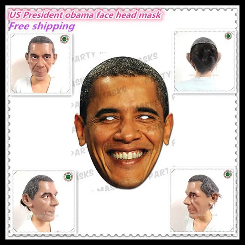 

Hot New Halloween Party Cosplay Grim Face US President Obama Head Mask Latex Creepy Costume Party Cosplay Costume Fancy dress up