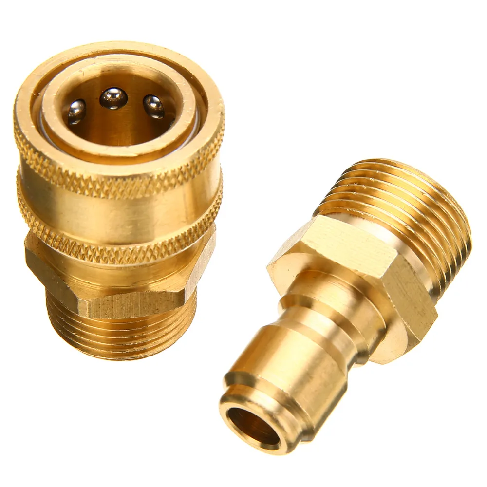 1 Pair Brass Quick Couplers M22 Quick Release Pressure Washer Adapter