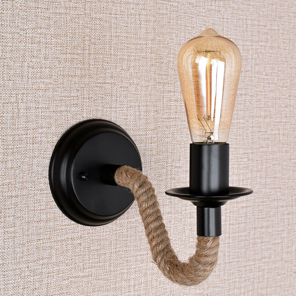 

Lighting Rope Sconce Wall Lamp Industrial Fixture Rustic Holder Vintage Lights Corridor E27 Room Retro Collect