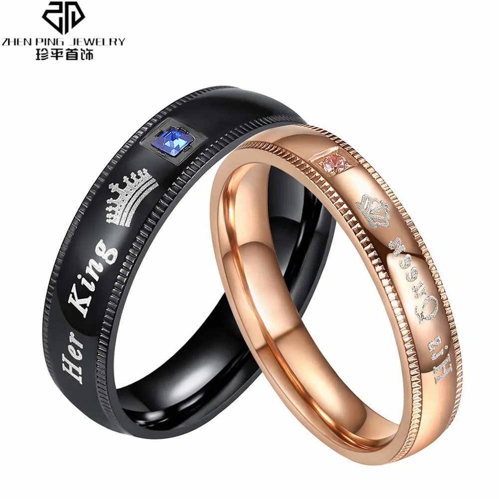 buy Crown Rings for Men Women Stainless Steel Her King amp; His Queen Couple Rings Valentine #039;s Day Gifts