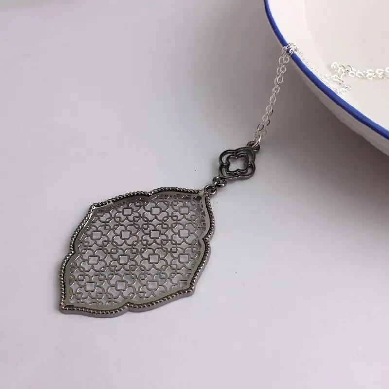 Дизайнерское Филигранное длинное ожерелье с подвеской в виде сердца, хит, массивное Ожерелье С Рисунком Клевера для женщин, подарок на день матери