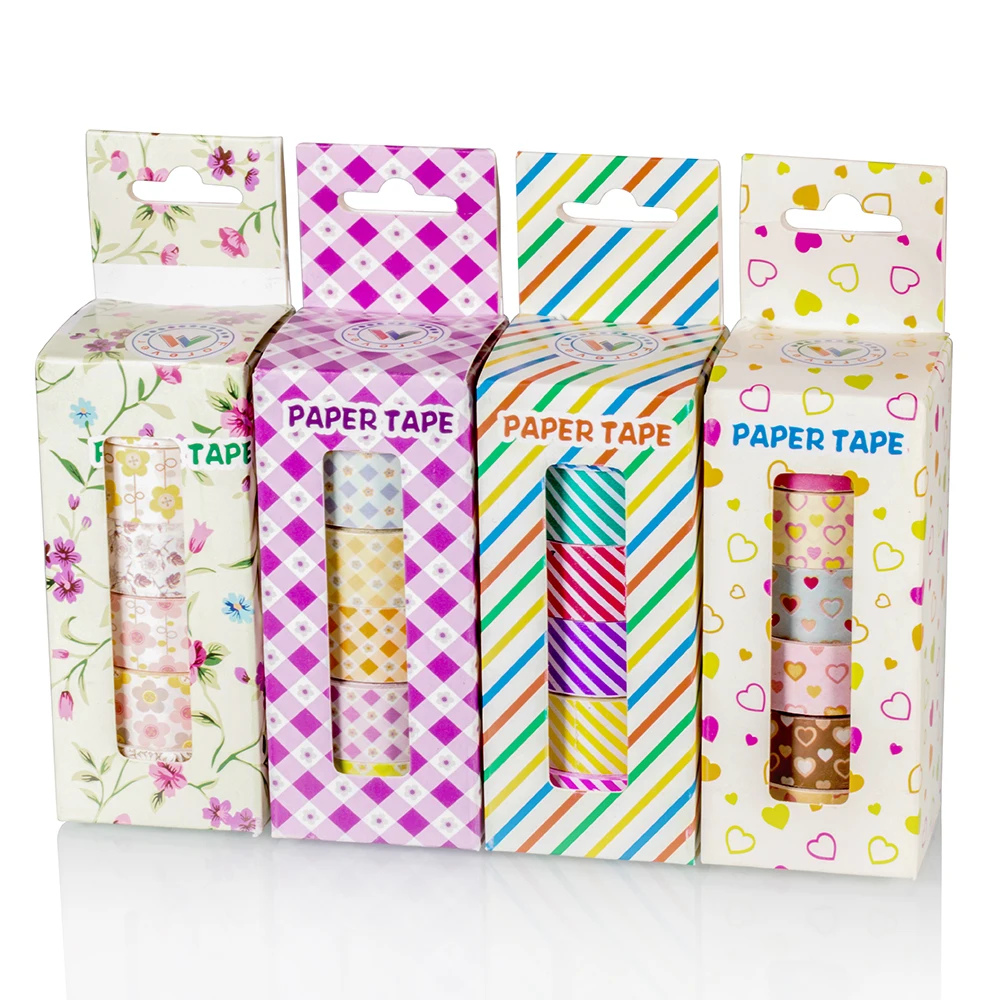 6pcs washi tape stationery school supplies DIY stickers gift box petal animal color lovely notebook decoration