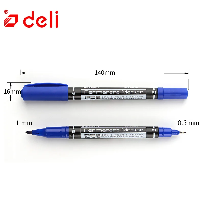 Балык 3 шт. Twin Tip перманентные Маркеры Fine Point черный, синий, с красными чернилами Марк ручки 0,5 мм-1 мм гладкой написание маркер школьные принадлежности