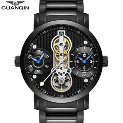 GUANQIN Новый 2018 деловые часы для мужчин водонепроницаемый Tourbillon автоматические тонкие часы Роскошные Relogio Masculino спорт A