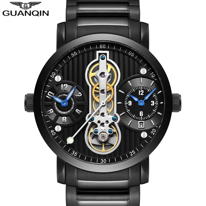 GUANQIN جديد 2018 ساعات آلية للرجال للماء توربيون التلقائي الهيكل العظمي ووتش الرجال الفاخرة Relogio Masculino الرياضة GUANQIN جديد 2018 ساعات آلية للرجال للماء توربيون التلقائي الهيكل العظمي ووتش الرجال الفاخرة Relogio Masculino الرياضة