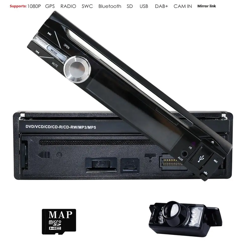 

New Arrival Single 1 Din Car DVD Player Radio Stereo For Universal Car With SWC Bluetooth TV Touch Screen DAB+RDS DVBT MAP CAM