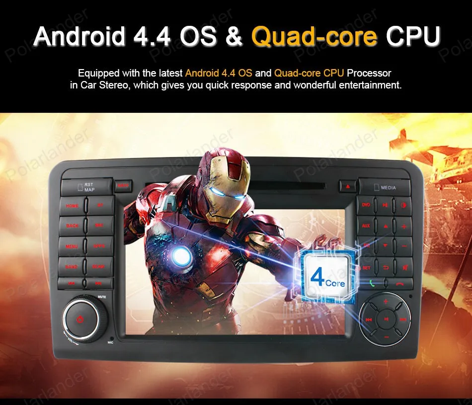 Top Android4.4 Car DVD Quad Core For M/ercedes ML W164 W300 ML350 ML450 ML500 GL X164 G320 GL350 GL450 GL500 radio 10