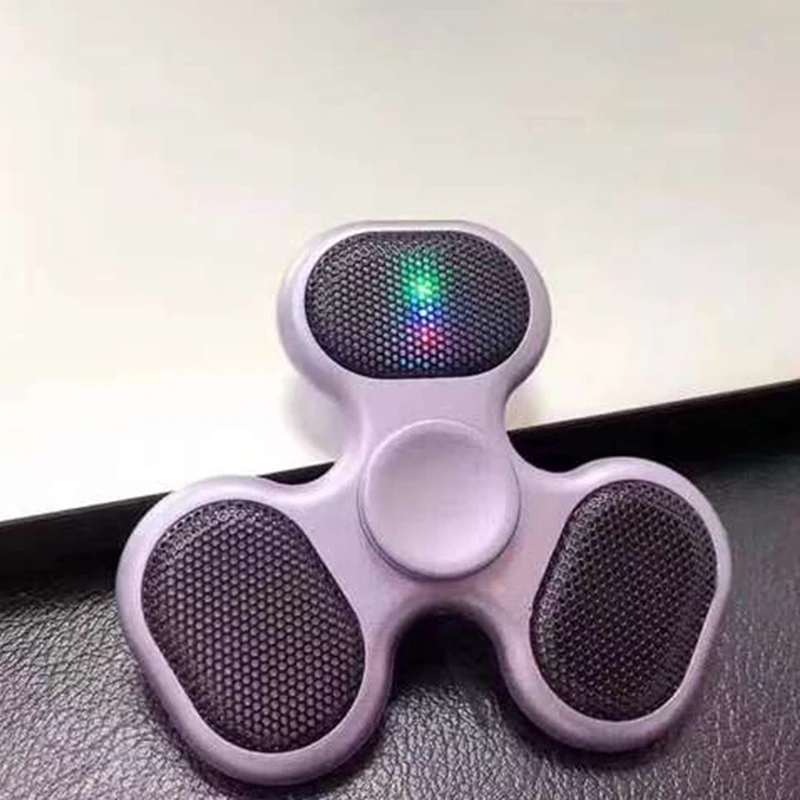 Finger Spinner Speaker Support SD TF Card Speaker Hand Spinner Creative LED Hand Tri Spinner