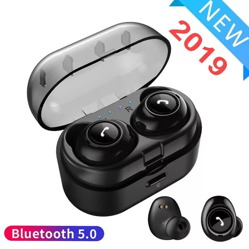 

Invisible Mini Bluetooth 5.0 Wireless Earphones TWS Earbuds Stereo Deep Bass Headset with Auto charging box blue tooth ear buds