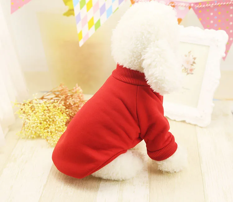 4 Colors Solid Pet Dog Clothes Winter Small Dog Coat Soft Warm Puppy Sweatshirt For Yorkies Chihuahua Teddy