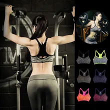 Wirefree Fitness Workout Running Athletic Sport Bra Removable Pads Tank Top