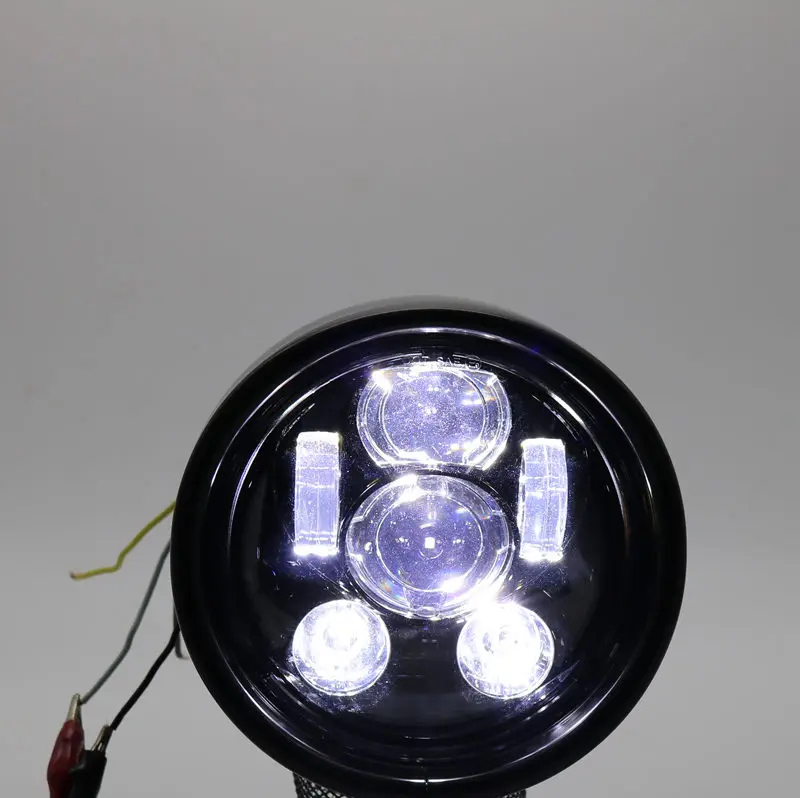 

5 3/4" 5.75 Inch Motor Led Headlight Housing bucket for Harley Davidson FXWG Chopper 5.75" 5 3/4 in. Visor Style Trim Ring