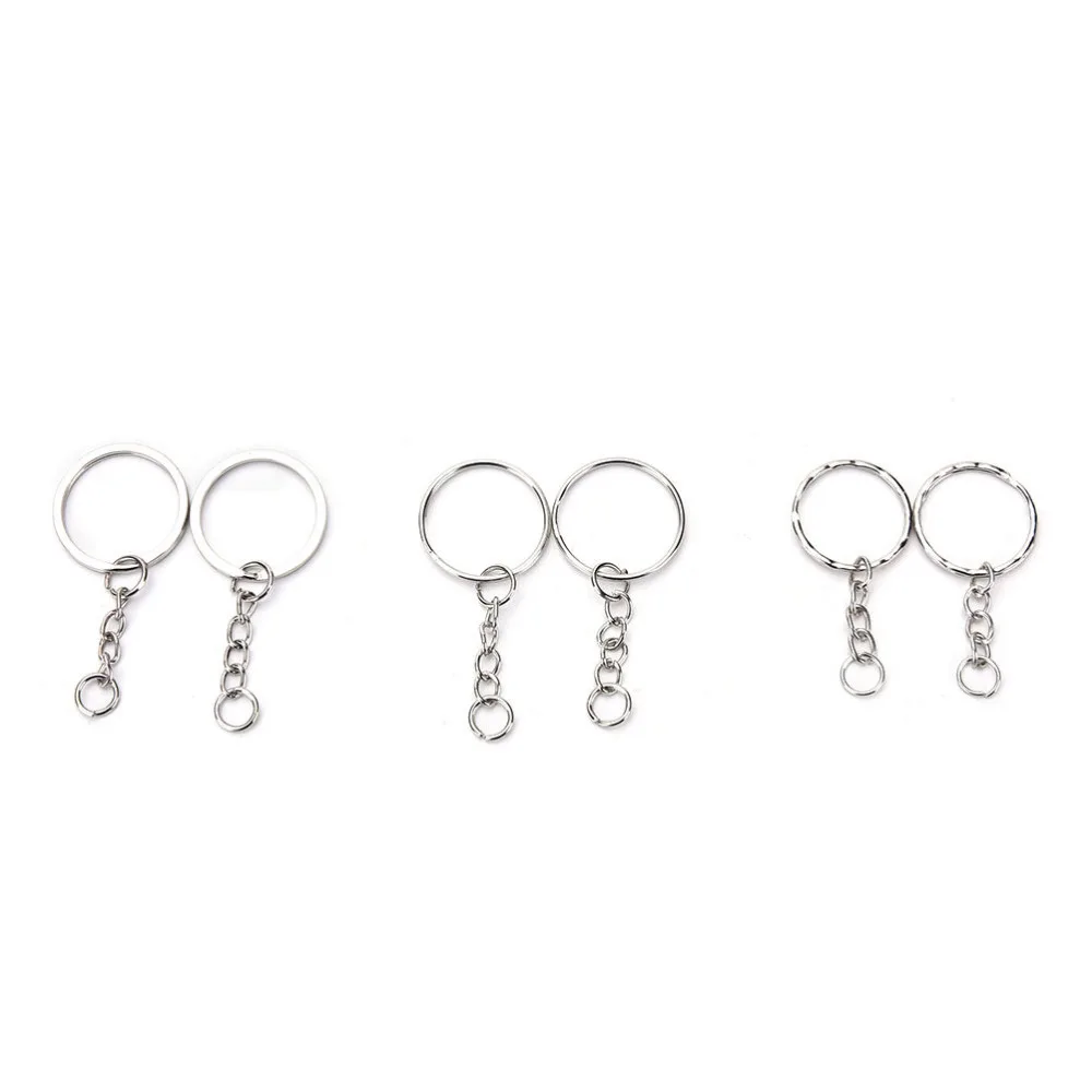 Stainless Alloy Circle DIY 25mm Keyrings 3 Styles Jewelry Keychain Key Ring 2017 New 100 Pcs/Set Silvery Key Chains