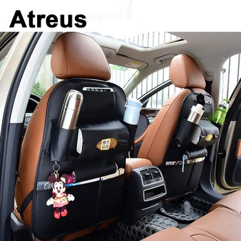

Atreus 1pcs Genuine Leather Car Seat storage Hanging bags For VW polo passat b5 b6 Mazda 3 6 cx-5 Toyota corolla Ford focus 2 3