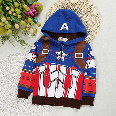 

2019 Spring Autumn Boys Jacket For Boys Spiderman Avengers Iron Man Hooded Jacket Kids Warm Outerwear Coat Children Clothes WT3