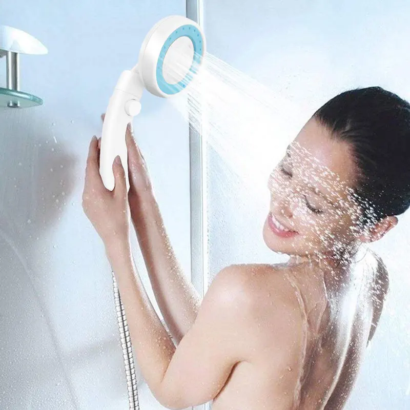ZhangJi ванная комната 360 градусов Поворотная душевая головка высокого давления с выключателем экономии воды Душевая насадка 4 цвета опрыскиватель