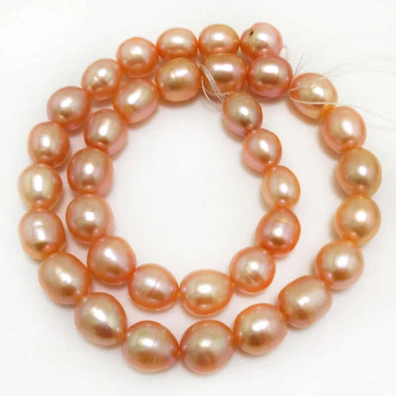 

16 inches AA+ 10-11mm Natural Pink Cultured Freshwater Rice Pearl Loose Strand