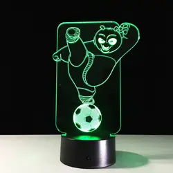 Китайский кунг-фу Панда лампы 3D 7 цветов Изменение 3D светодиодный светильник акрил ночник USB настольная лампа для украшения дома подарок