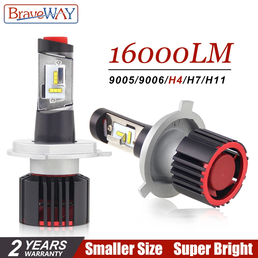 BraveWay CSP Chip Turbo LED Light Bulbs for Cars H8 H11 LED H4 16000LM 100W HB4 HB3 H7 Lamps 12V H4 LED Headlight H7 LED Canbus BraveWay CSP Chip Turbo LED Light Bulbs for Cars H8 H11 LED H4 16000LM 100W HB4 HB3 H7 Lamps 12V H4 LED Headlight H7 LED Canbus
