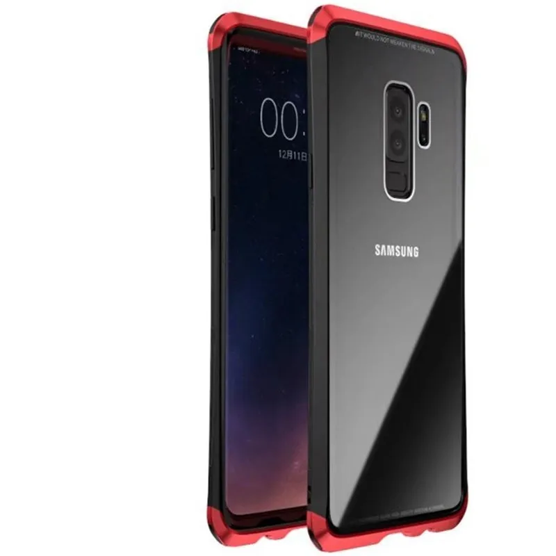 Для samsung Galaxy S9 плюс металлический бампер закаленного Стекло задняя крышка для samsung S9 Алюминий прозрачный чехол из ТПУ