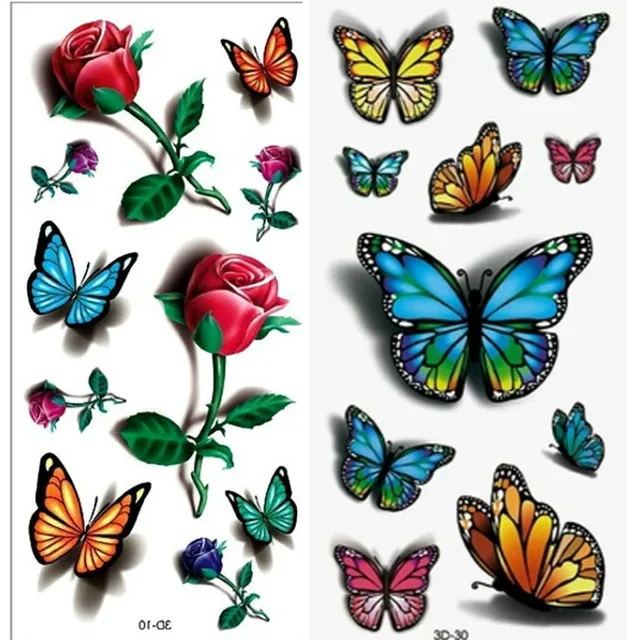 2pcs 3d rose tattoo body art chest sleeve stickers glitter 2pcs 3d rose tattoo body art chest sleeve stickers glitter