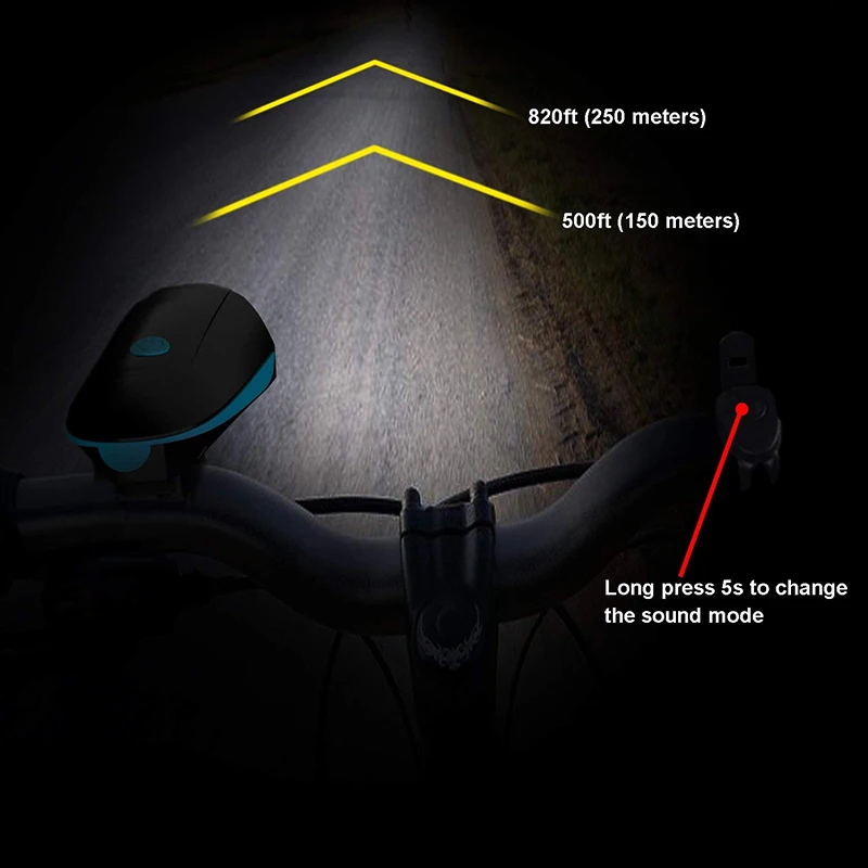 Велосипедный светильник зарядка через usb велосипед светильник Рог 250lm велосипедный светильник головной светильник Велоспорт Многофункциональный ультра яркий 120 дБ велосипед#3