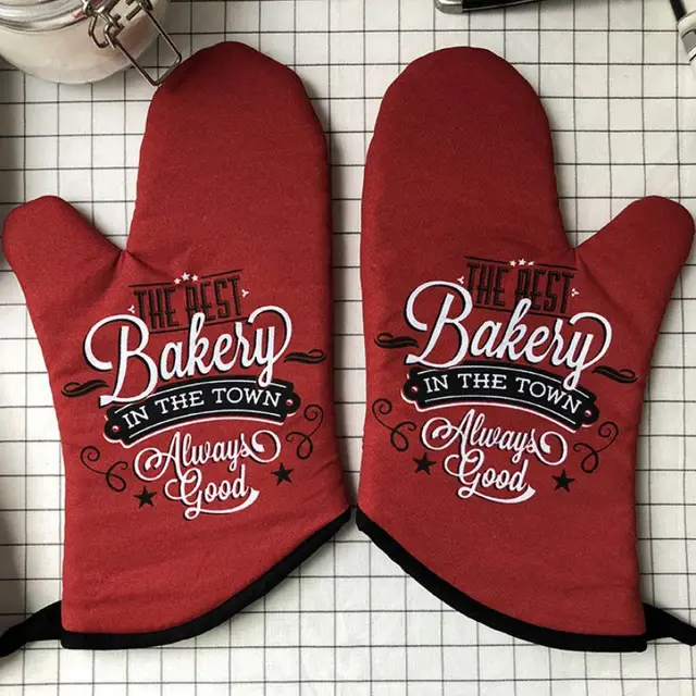 1 Pair Decorative Glove and Potholder – Heatproof non-slip