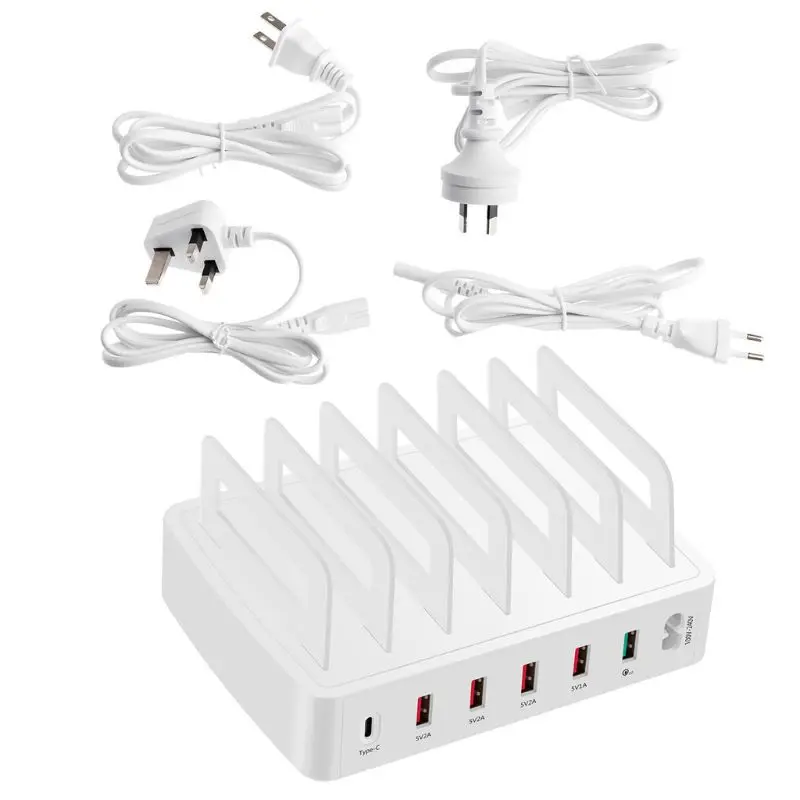 

QC 3.0 USB Charger Station 5 Port USB Charging Station Dock Desktop Stand Multi Port Charger for iPhone iPad Samsung