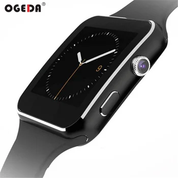 

OGEDA Bluetooth Smart Men Watch X6 Sport Passometer Smartwatch with Camera Support SIM Card for Android Phone Sports Hour