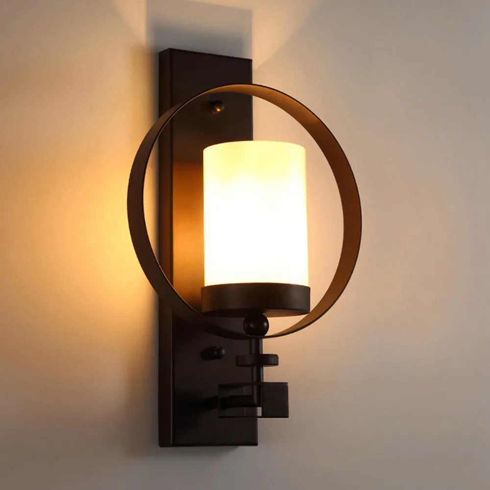 Retro Simple Wall Lamp Glass Sconce Exterior Light Home ... on Decorative Exterior Wall Sconce Light Fixtures id=52496