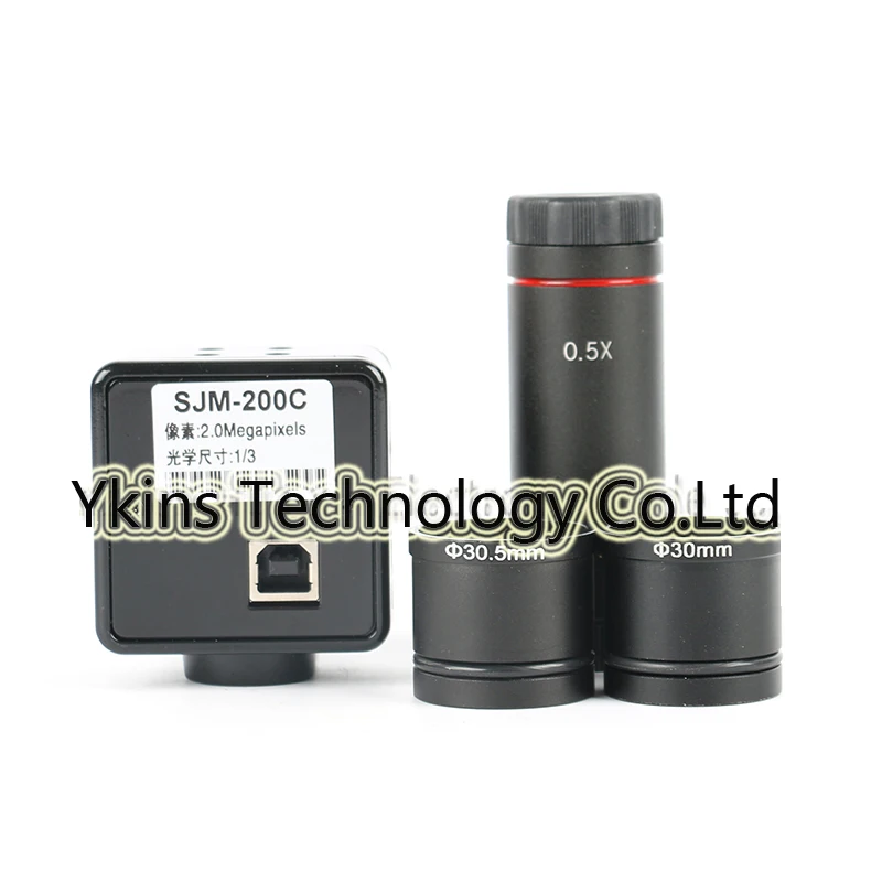 

HD 2.0MP Industrial Digital USB Video Microscope Camera Kit + 0.5X C-type Contact Lens Biological Stereo Measurement Software