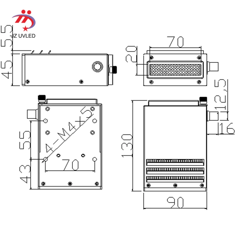 Вентилятор охлаждения УФ лампа для Nocai 6090 УФ планшетный принтер 395nm Ricoh G4 G5 сопло Ультрафиолетовый принтер светодиодный светильник лекарство