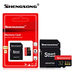 100% оригинал Новый Shengsong Micro sd карты 128 ГБ 32 ГБ, 64 ГБ 80 МБ/с. C10 SDHC/SDXC U1 U3 карты памяти 64 GB 32 ГБ флэш-карт