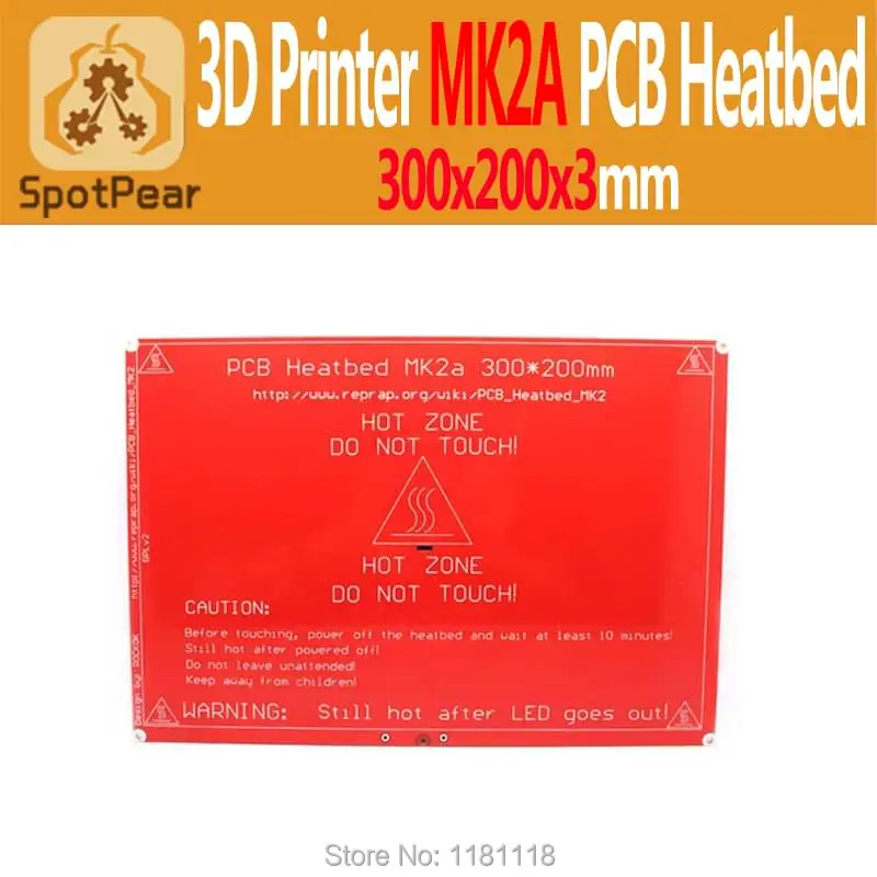 3D принтер RepRap печатная плата тепловая платформа MK2a Подогреваемая для Prusa & Mendel Red
