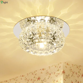 

Dia10cm Modern Lustre Crystal Led Ceiling Chandelier Lights Chrome Metal Corridor Led Chandeliers Lighting Aisle Light Fixtures