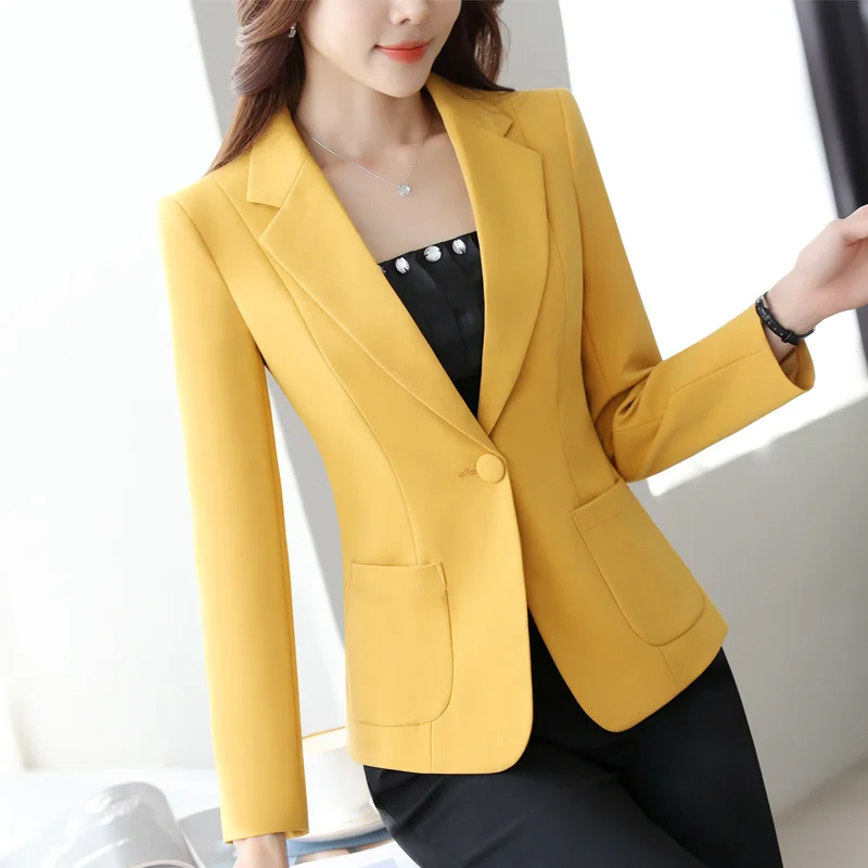 Plus Size 4XL OL Blazer Feminino Women Blazers And Jackets One Button
