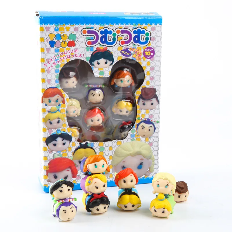 

10pcs/set Mini Figure Figurine Elsa Anna Snow Cinderella Princess Minnie Action Dolls Toy Juguetes For Children Gifts
